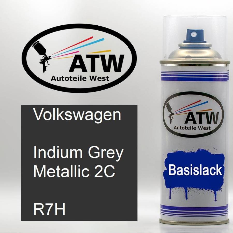 Volkswagen, Indium Grey Metallic 2C, R7H: 400ml Sprühdose, von ATW Autoteile West.